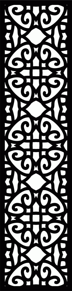 Panel Floral Lattice Stencil Room Divider Seamless Design Free DXF File