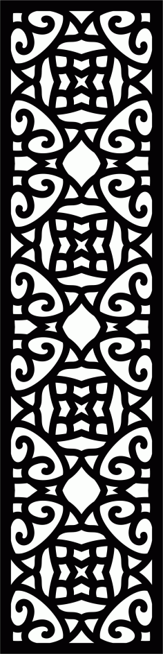 Panel Room Divider Seamless Floral Lattice Stencil Pattern Free DXF File