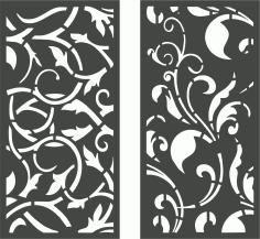 Panels Floral Lattice Stencil Room Dividers Set Free DXF File