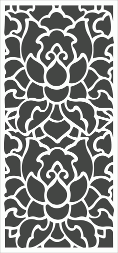 Panels Room Divider Seamless Floral Lattice Stencil Pattern For Laser Cut Free Vector File