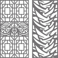 Partition Indoor Panels Room Divider Seamless Patterns Cnc Laser Cutting Free DXF File