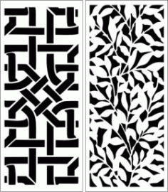 Partition Of Leaf Motifs And Interwoven For Laser Cut Cnc Free Vector File