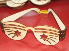 Party Sunglasses Plywood For Laser Cut Free Vector File