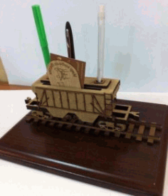 Pen Holder Wagon For Laser Cut Free DXF File