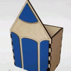 Pencil Shaped Box For Laser Cut Free DXF File
