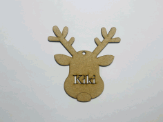 Personalised Reindeer Christmas Decoration Laser Cut Free DXF File