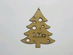 Personalized Christmas Tree Ornament Laser Cut Free Vector File, Free Vectors File