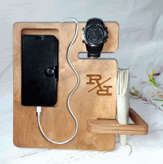 Phone Wallet Watch Organizer Plywood For Laser Cut Free Vector File