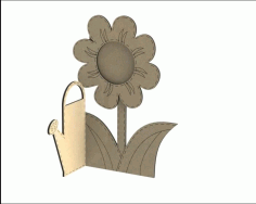 Photo Frame Watering Can With Flower For Laser Cutting Free Vector File
