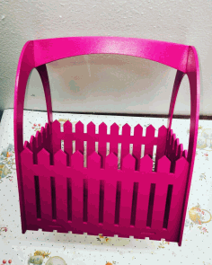 Picket Fence Gift Basket For Laser Cut Free Vector File