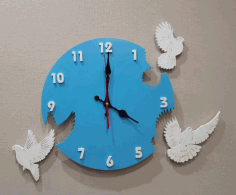 Pigeon Wall Clock For Laser Cut Free Vector File