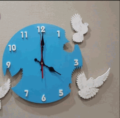Pigeon Wall Clock Free Vector File, Free Vectors File