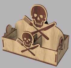 Pirate Napkin Holder For Laser Cut Free Vector File