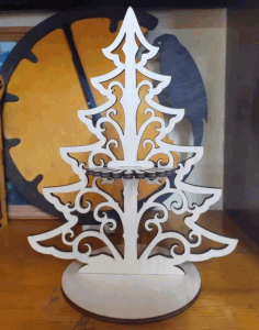 Plywood Christmas Tree Napkin Holder Organizer Laser Cutting Free Vector File, Free Vectors File