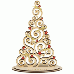 Plywood Christmas Tree On Stand Laser Cut Cnc Template Free Vector File