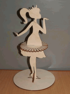 Plywood Princess Napkin Holder Doll Tissue Paper Stand Laser Cutting Free Vector File