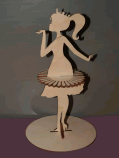 Princess Napkin Holder Plywood Template Lady Napkin Holder Laser Cutting Free DXF File