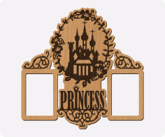 Princess Photo Frame For Laser Cutting Free Vector File