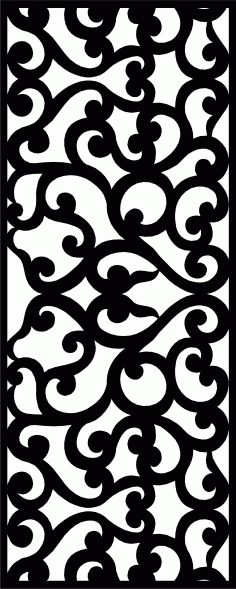 Privacy Floral Lattice Stencil Separator Indoor Outdoor Seamless Design For Laser Cut Free Vector File