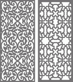 Privacy Partition Indoor Panel Lattice Room Divider Patterns Set Free DXF File