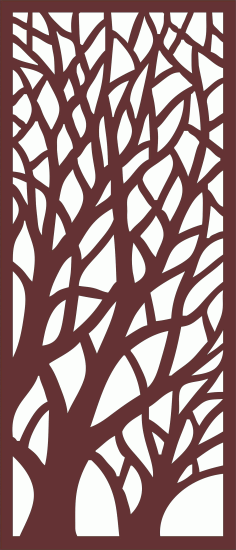 Privacy Partition Indoor Panel Tree Screen Room Divider Seamless Design For Laser Cut Free Vector File
