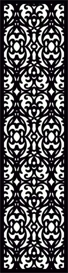 Privacy Partition Indoor Panels Floral Lattice Stencil Room Divider Free DXF File