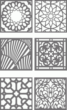 Privacy Partition Indoor Panels Grill Room Divider Patterns For Laser Cut Free Vector File