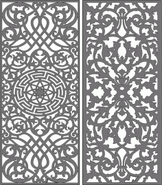 Privacy Partition Panel Room Dividers Pattern Set For Laser Cut Free Vector File