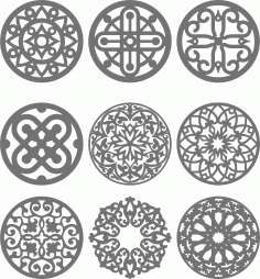Privacy Partition Round Grill Patterns For Laser Cut Free Vector File