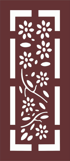 Privacy Partition Sample Baffle Of Flowers Free DXF File