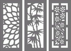 Privacy Partition Sample Baffle Of Flowers Set For Laser Cut Free Vector File
