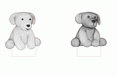 Puppies 3d Led Night Light Free Vector File