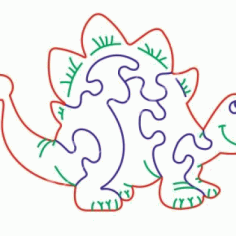 Puzzle Dinosaur Layout For Laser Cut Free Vector File