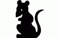 Rat Standing Silhouette Free DXF File