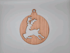 Reindeer Christmas Bauble Wooden Christmas Tree Decoration Laser Cut Free DXF File