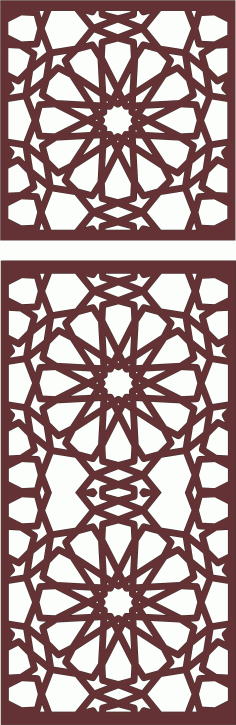 Room Divider Seamless Floral Screen Panel For Laser Cutting Free DXF File