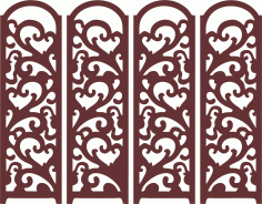 Room Folding Wooden Screen Panel For Laser Cut Free Vector File