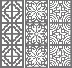 Room Grill Floral Seamless Panels For Laser Cutting Free DXF File