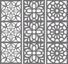 Room Grill Floral Seamless Patterns For Laser Cutting Free DXF File