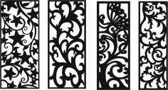 Room Screen Floral Seamless Patterns Collection For Laser Cutting Free DXF File