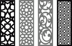 Room Screen Seamless Panels Collection For Laser Cut Free Vector File, Free Vectors File