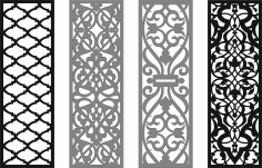 Room Seamless Screen Patterns Set For Laser Cut Free Vector File, Free Vectors File