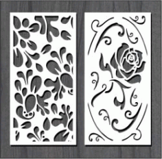 Roses In Leaf Dust For Laser Cut Cnc Free Vector File