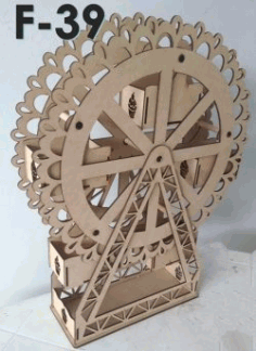 Rotating Display Shelf f39 For Laser Cut Cnc Free Vector File