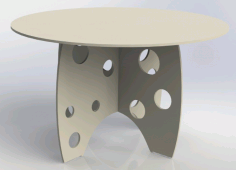 Round Wooden Table Free DXF File