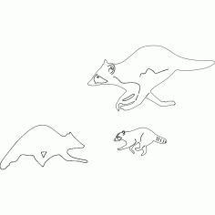 Running Racoon Free DXF File