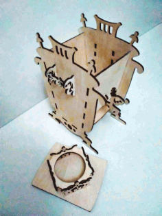 Samovar Shaped Tea House Tea Bag Dispenser Box Free DXF File