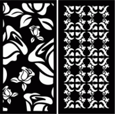 Sample Partition Screens With Roses For Laser Cut Cnc Free Vector File