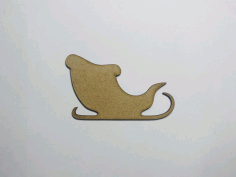 Santa Sleigh Shape Unfinished Wood Craft Cutout Laser Cut Free DXF File