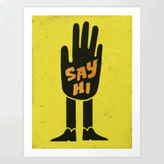 Say Hi Wall Art For Laser Cutting Free Vector File